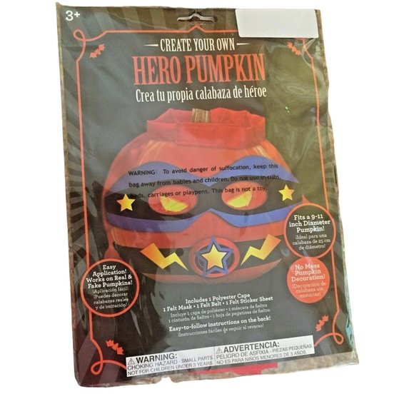 new create your own super hero pumkin fit 9-11" diam halloween fun - Picture 1 of 4